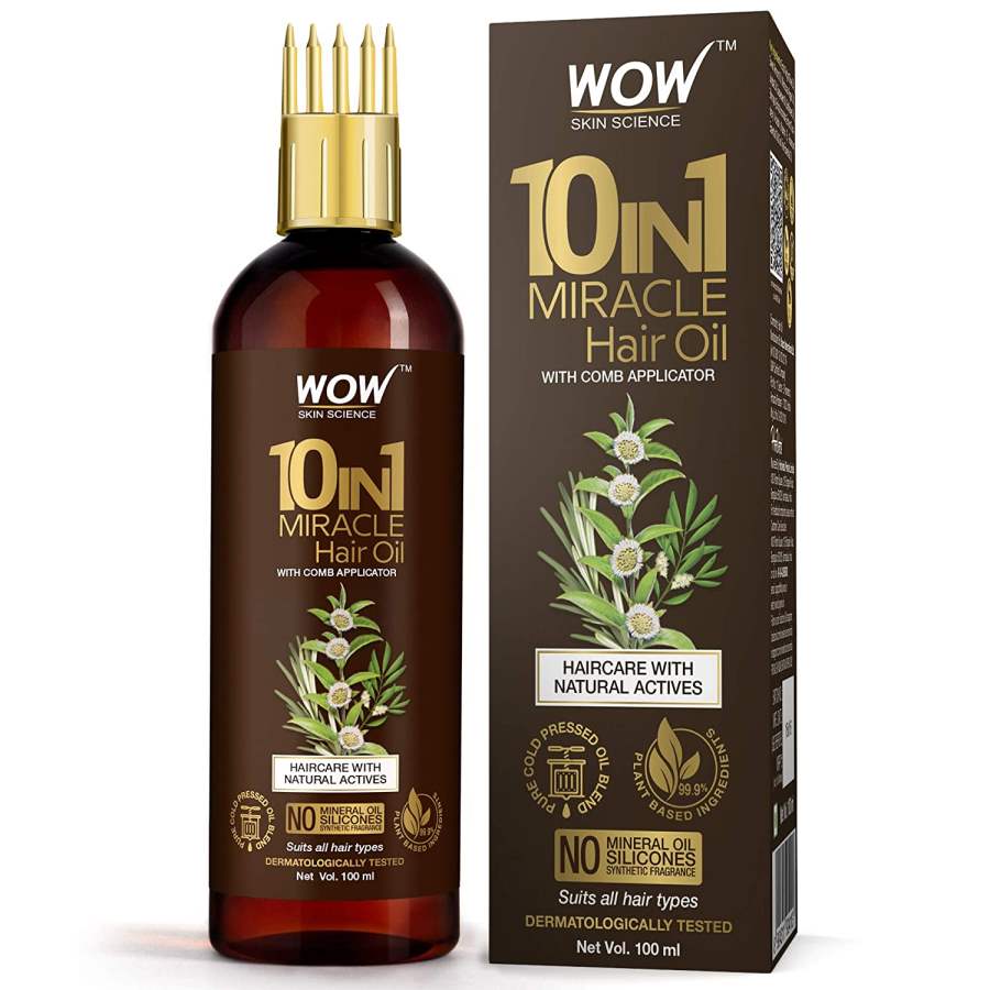 WOW Skin Science 10 in 1 Miracle Hair Oil - With Comb Applicator - 100 ML