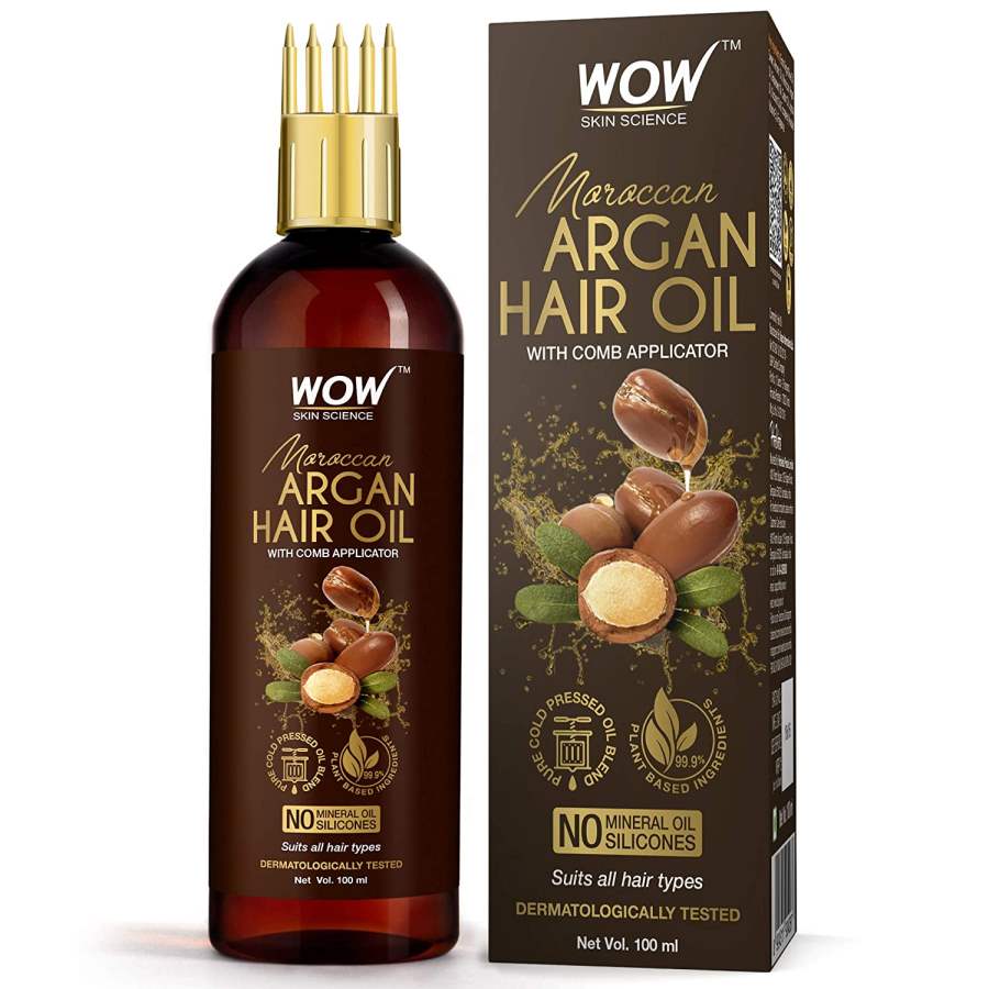 WOW Skin Science Moroccan Argan Hair Oil - With Comb Applicator - 100 ml