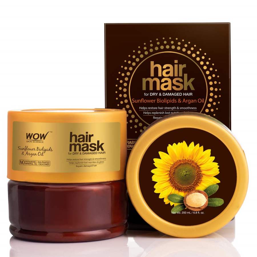 WOW Skin Science Sunflower Biolipids & Argan Oil Hair Mask - 200 ML