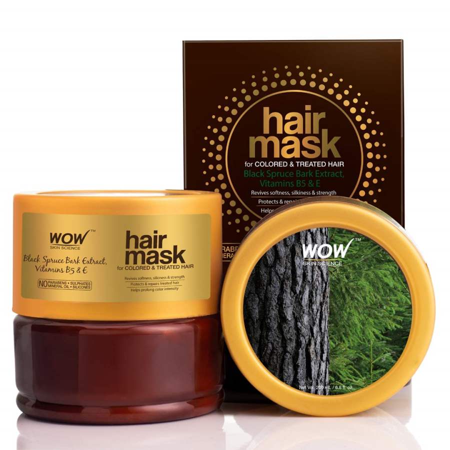 WOW Skin Science Black Spruce Bark Extract, Vitamin B5 & E Hair Mask - 200 ML