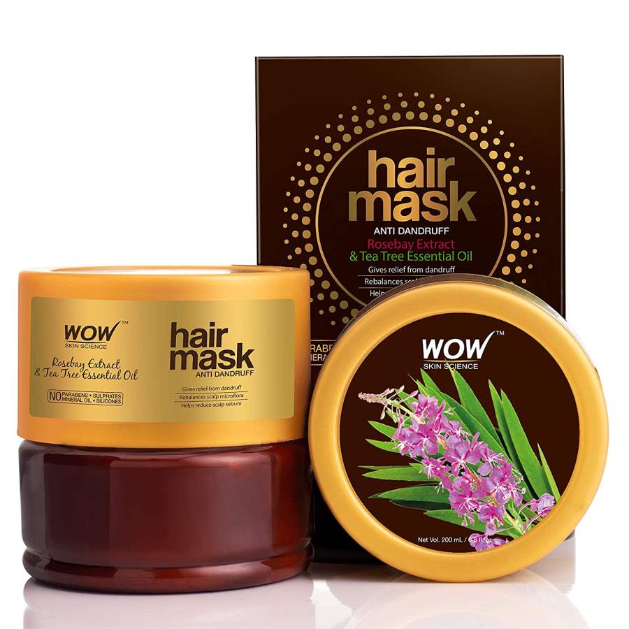 WOW Skin Science Rosebay Extract & Tea Tree Essential Oil Anti-Dandruff Hair Mask - 200 ML