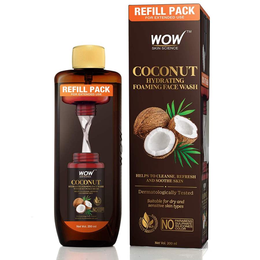 WOW Skin Science Coconut Hydrating Foaming Face Wash Refill Pack - 200 ML