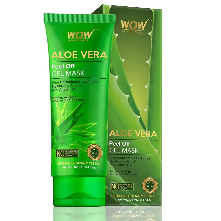 WOW Skin Science Aloe Vera with Hyaluronic Acid & Pro Vitamin B5 Peel Off Gel Mask - 100 ml