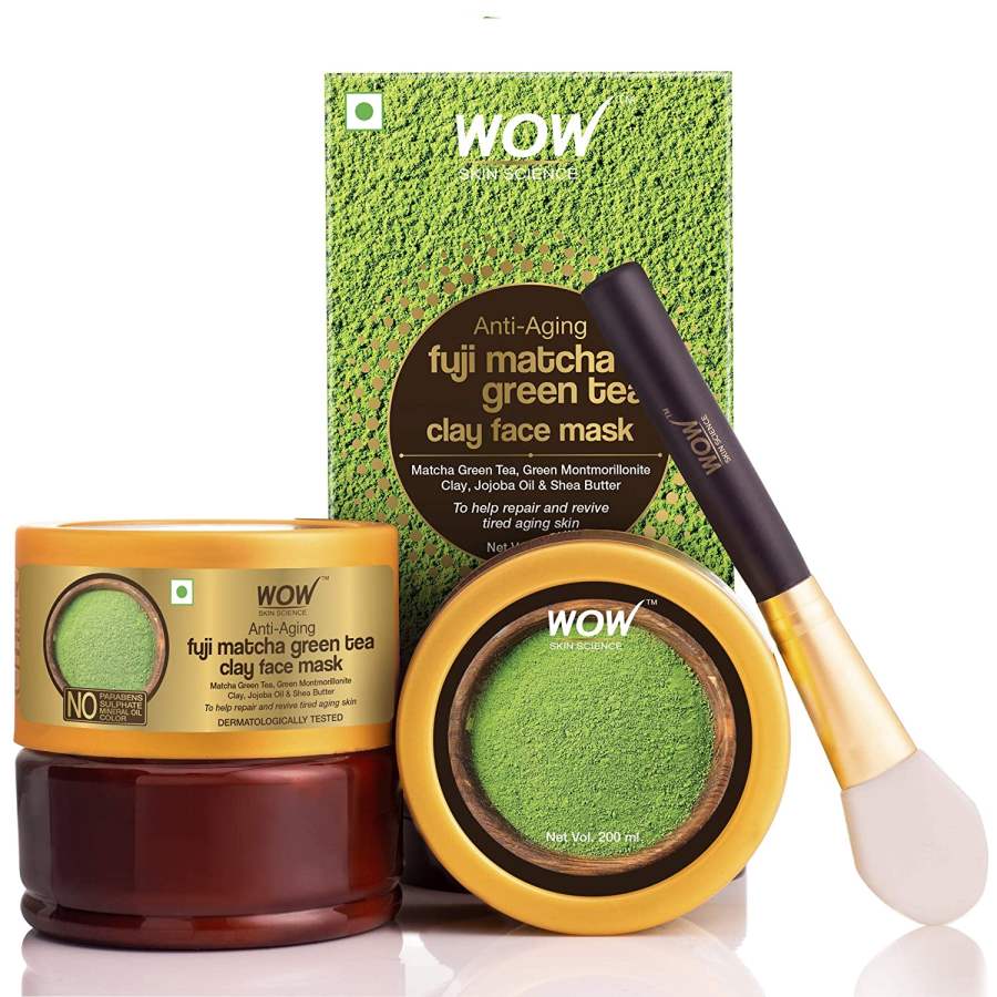 WOW Skin Science Anti-Aging Fuji Matcha Green Tea Clay Face Mask - 200 ML