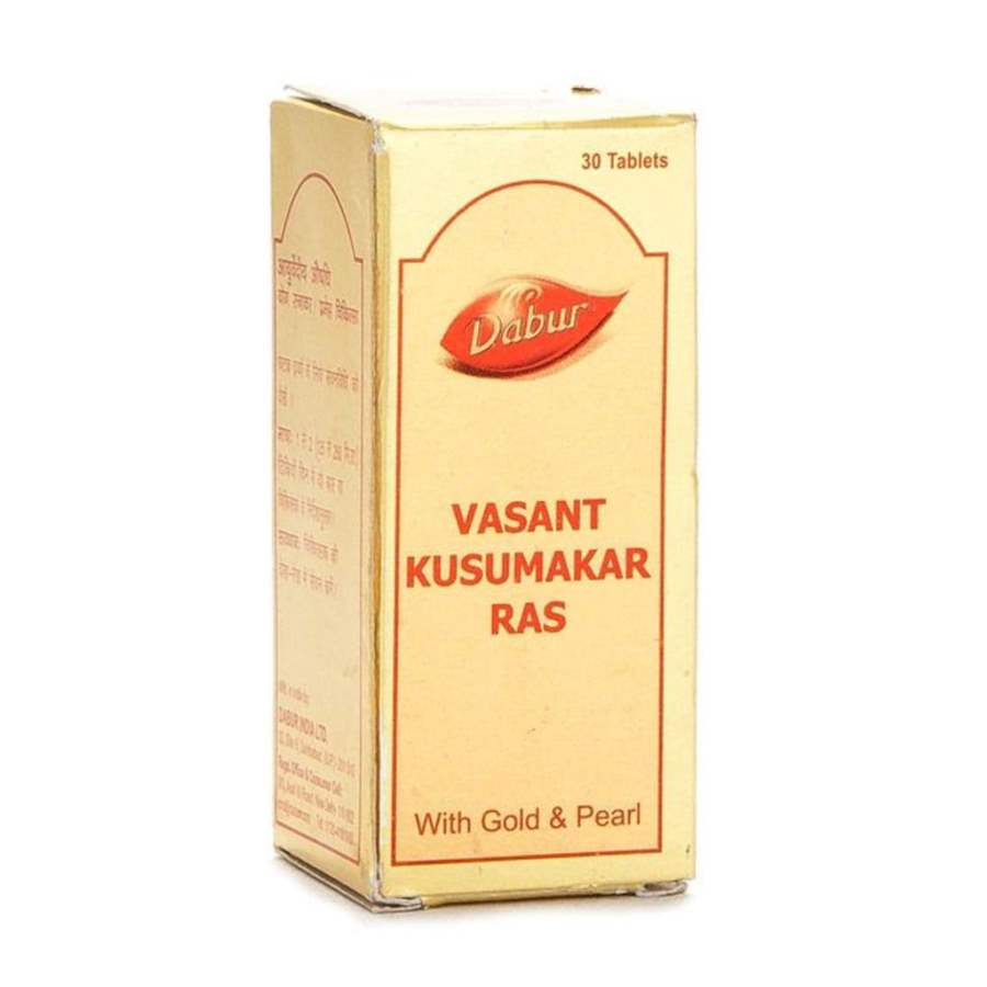 Dabur Vasant Kusumakar Ras with Gold & Pearl Tablets - 20 Tabs (2 * 10 Tabs)