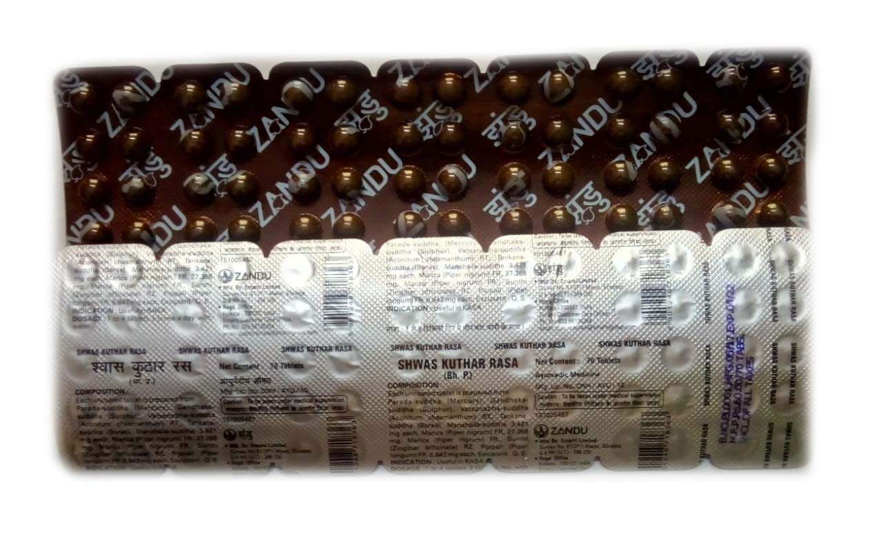 Zandu Shwas Kuthar Rasa Tablets - 70 Tabs